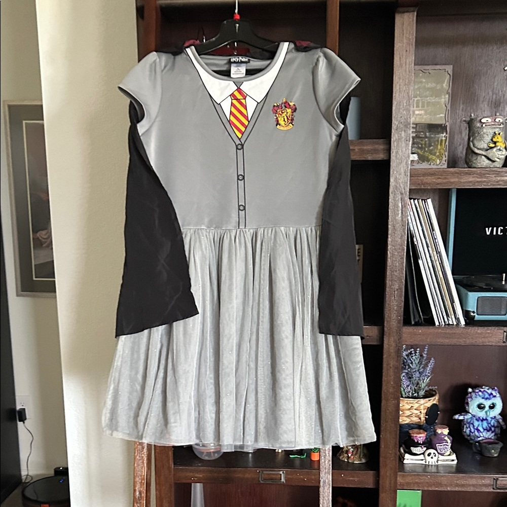Gray and Black Kids Dress with Emblem